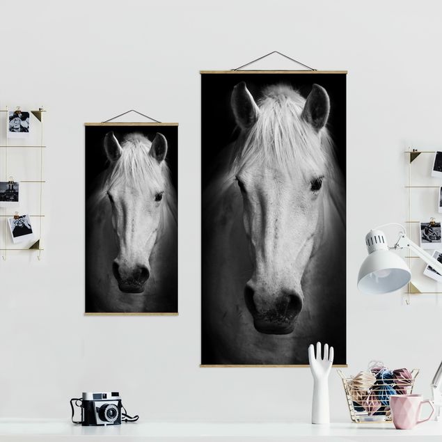 Stoffbild mit Posterleisten - Dream of a Horse - Hochformat 1:2