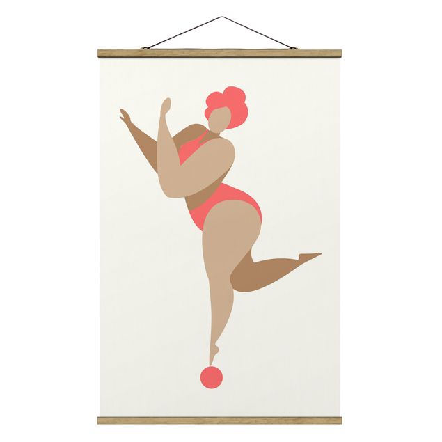 Stoffbild mit Posterleisten - Miss Dance Rosa - Hochformat 2:3