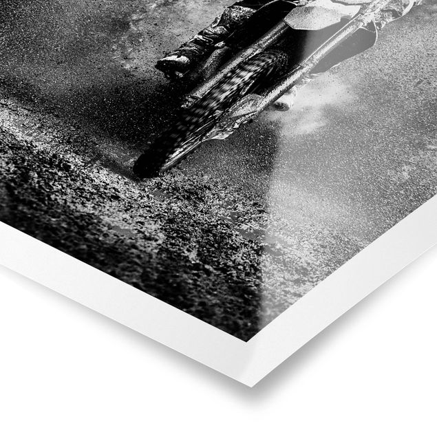 Poster - Motocross im Schlamm - Hochformat 3:4