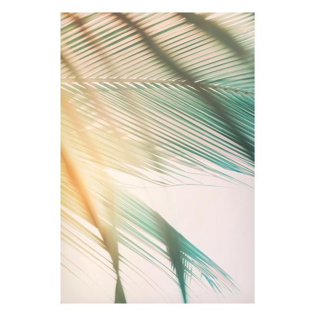 Magnettafel - Tropische Pflanzen Palmen bei Sonnenuntergang II - Memoboard Hochformat 3:2
