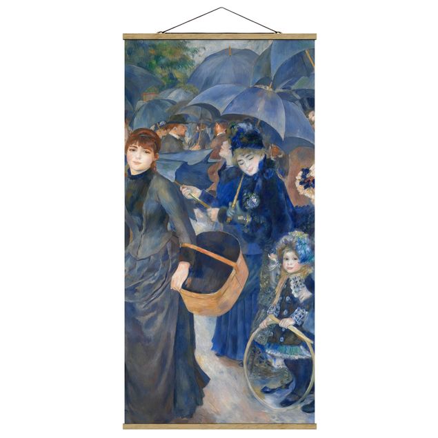 Stoffbild mit Posterleisten - Auguste Renoir - Die Regenschirme - Hochformat 1:2