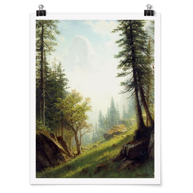 Poster - Albert Bierstadt - In den Berner Alpen - Hochformat 3:4