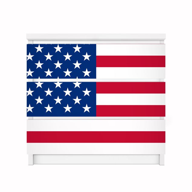 Möbelfolie für IKEA Malm Kommode - Klebefolie Flag of America 1