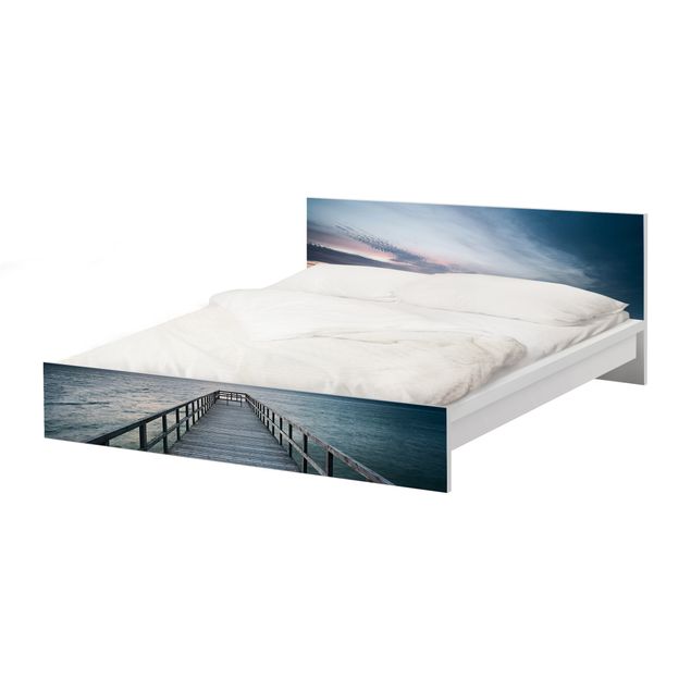 Möbelfolie für IKEA Malm Bett niedrig 160x200cm - Klebefolie Steg Promenade
