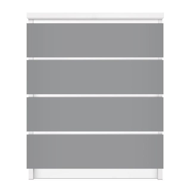 Möbelfolie für IKEA Malm Kommode - selbstklebende Folie Colour Cool Grey