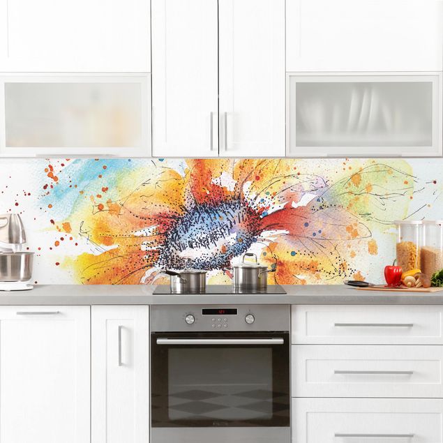 Küchenrückwand - Painted Sunflower