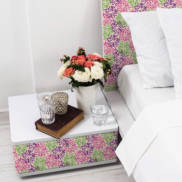 Klebefolie - Modernes florales Muster mit abstrakten Blumen