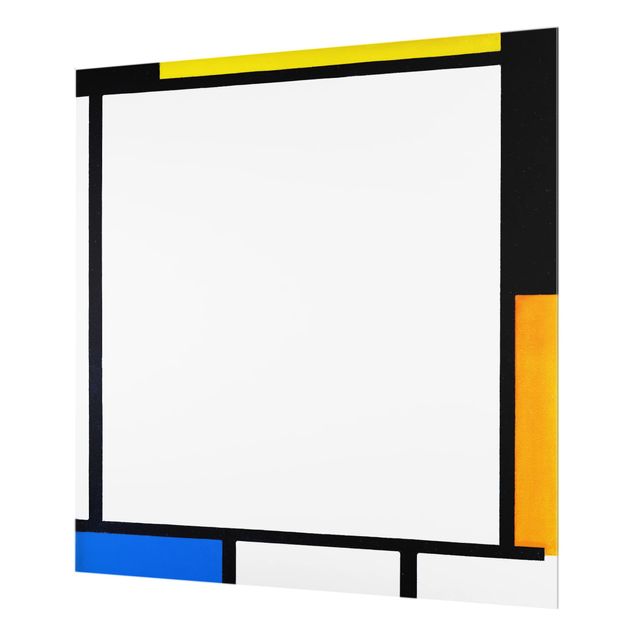 Glas Spritzschutz - Piet Mondrian - Komposition II - Quadrat - 1:1