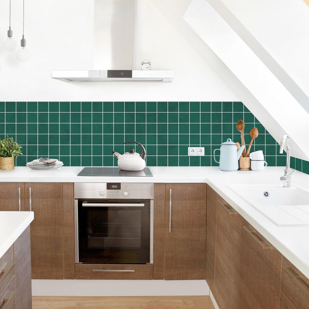 Küchenrückwand - Mosaik Beton Fliesen - Grün