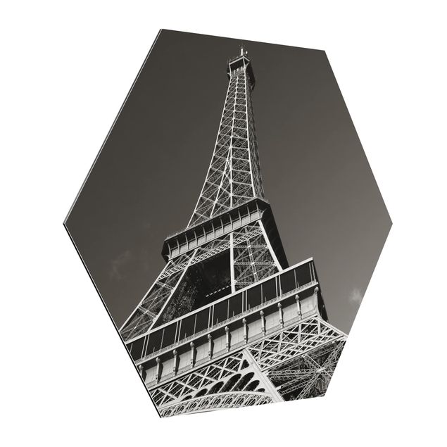 Hexagon Bild Alu-Dibond - Eiffelturm