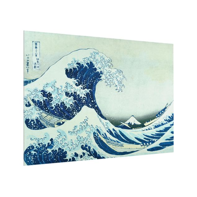 Glas Spritzschutz - Katsushika Hokusai - Die grosse Welle von Kanagawa - Querformat - 4:3