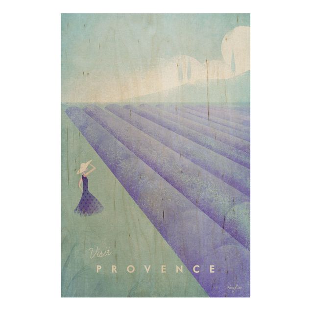 Holzbild - Reiseposter - Provence - Hochformat 3:2