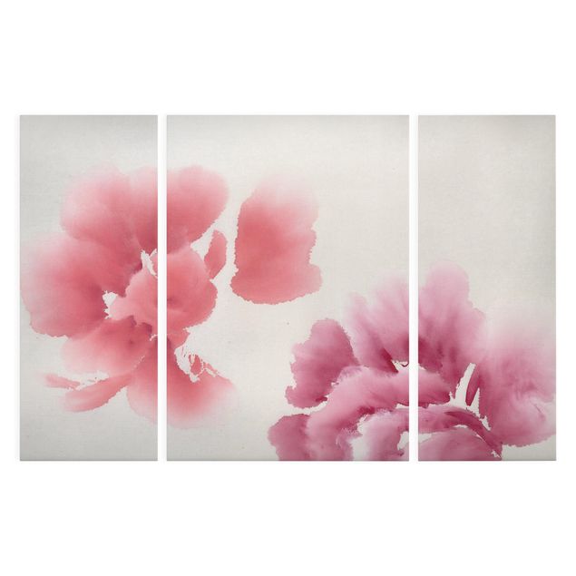 Leinwandbild 3-teilig - Künstlerische Flora II - Triptychon