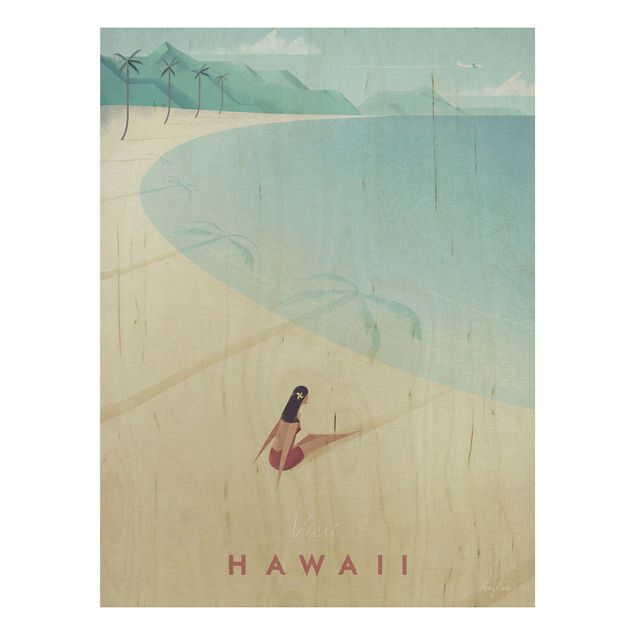 Holzbild - Reiseposter - Hawaii - Hochformat 4:3