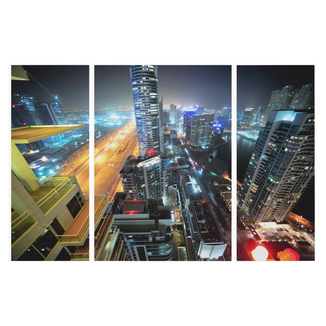 Leinwandbild 3-teilig - Dubai Lights - Triptychon