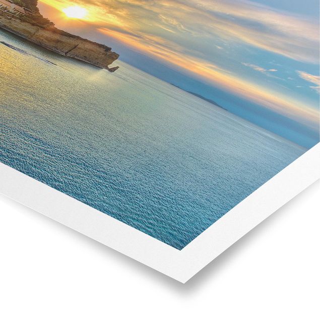 Poster - Sonnenuntergang über Korfu - Querformat 2:3