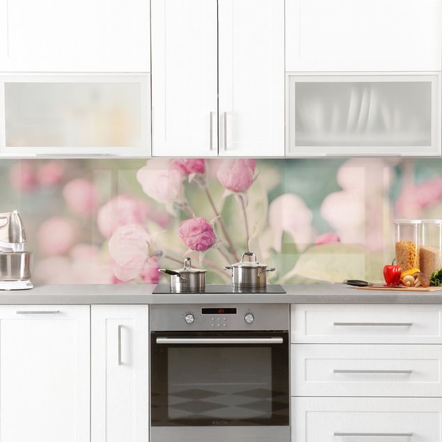 Küchenrückwand - Apfelblüte Bokeh rosa