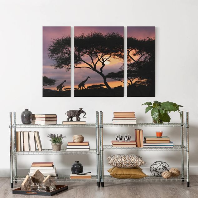 Leinwandbild 3-teilig - Safari in Afrika - Triptychon