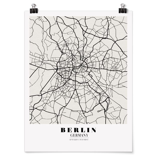Poster - Stadtplan Berlin - Klassik - Hochformat 3:4