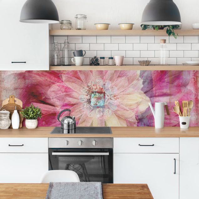 Küchenrückwand - Grunge Flower