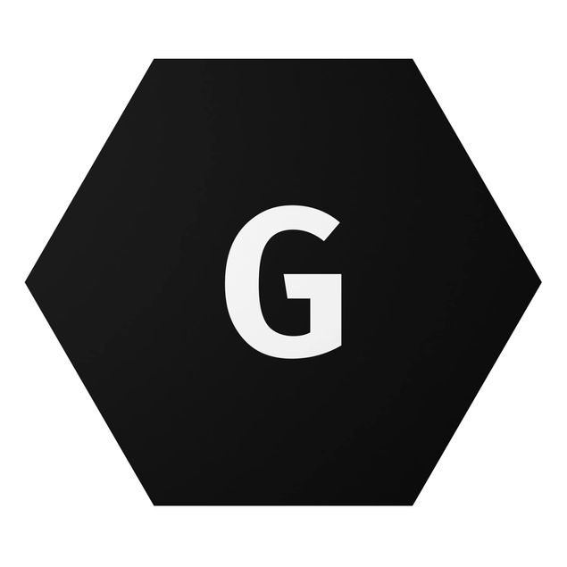 Hexagon Bild Alu-Dibond - Buchstabe Schwarz G