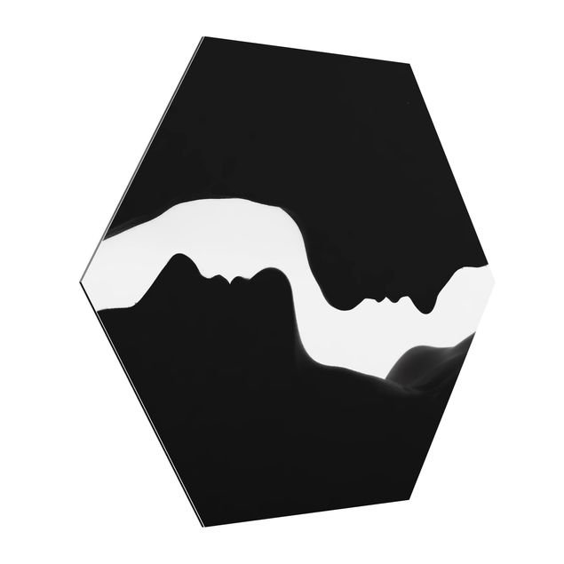 Hexagon Bild Alu-Dibond - Silhouetten