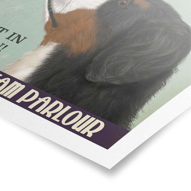 Poster - Berner Sennenhund mit Eis - Hochformat 3:4