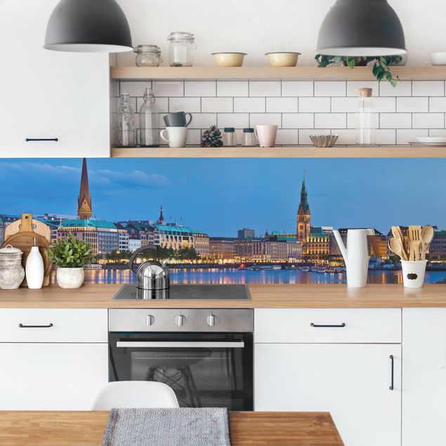 Küchenrückwand - Hamburg Skyline