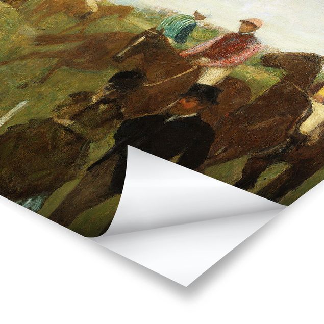 Poster - Edgar Degas - Jockeys auf Rennbahn - Quadrat 1:1
