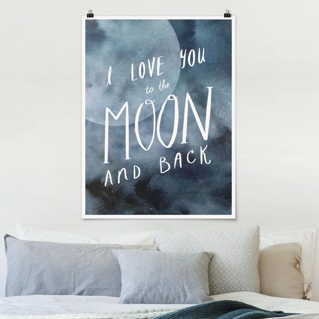 Poster - Himmlische Liebe - Mond - Hochformat 3:4