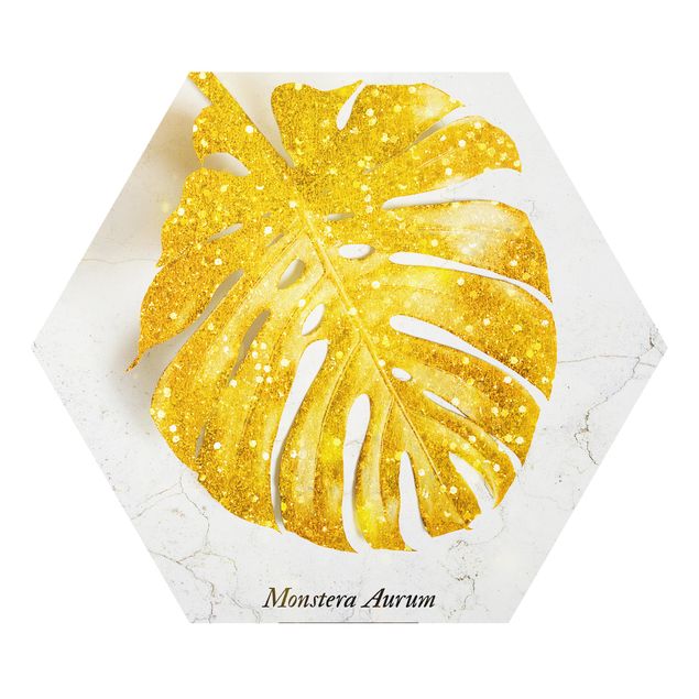 Hexagon Bild Forex - Gold - Monstera Aurum