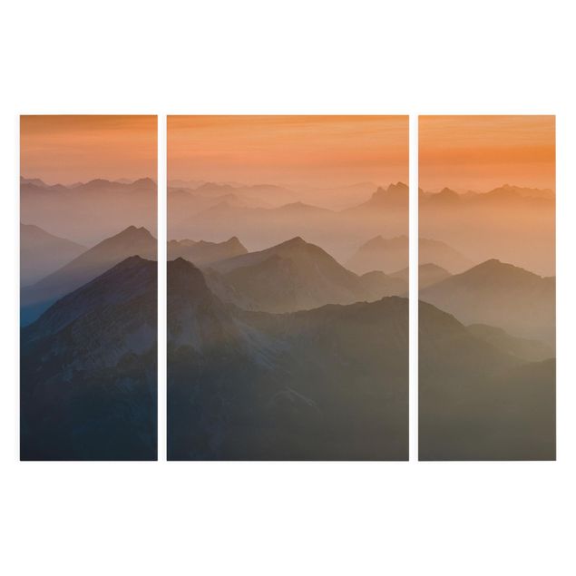 Leinwandbild 3-teilig - Blick von der Zugspitze - Triptychon