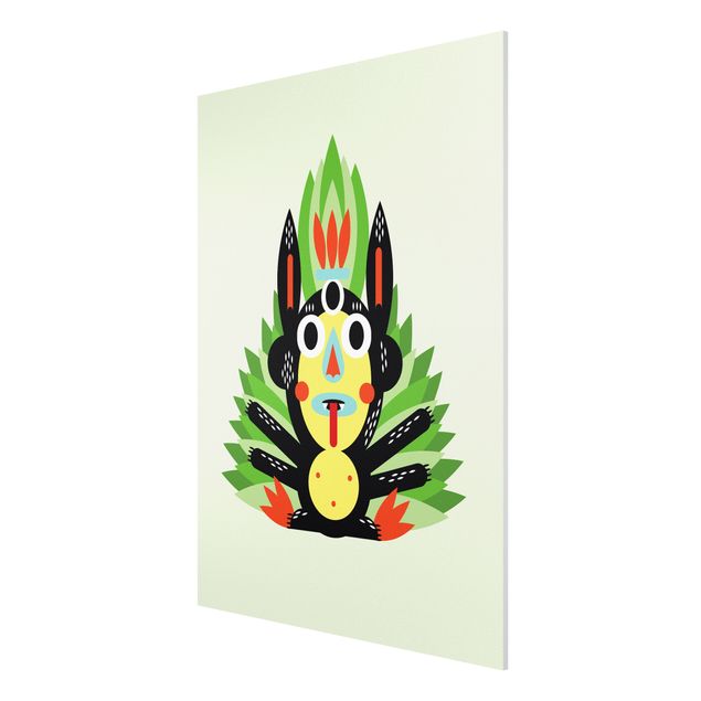 Forex Fine Art Print - Collage Ethno Monster - Dschungel - Hochformat 4:3