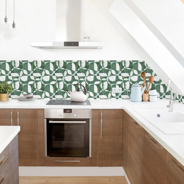 Küchenrückwand - Lebende Steine Muster in Grün II