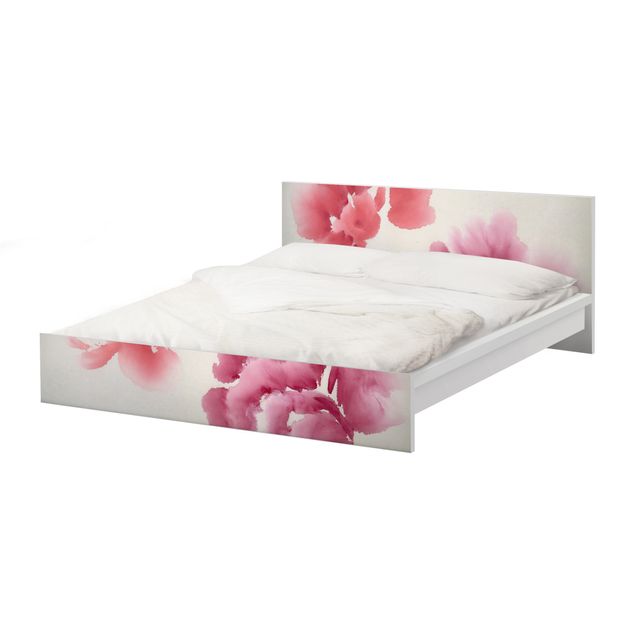 Möbelfolie für IKEA Malm Bett niedrig 180x200cm - Klebefolie Künstlerische Flora II