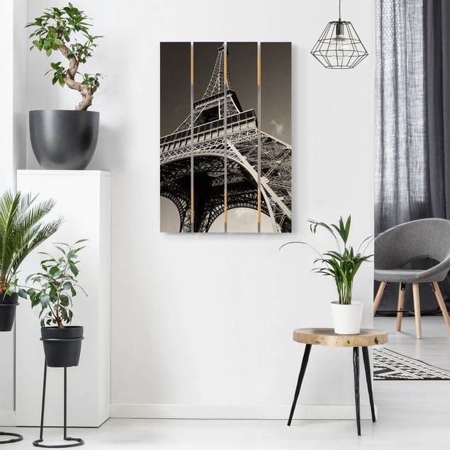 Holzbild - Eiffelturm - Hochformat 3:2