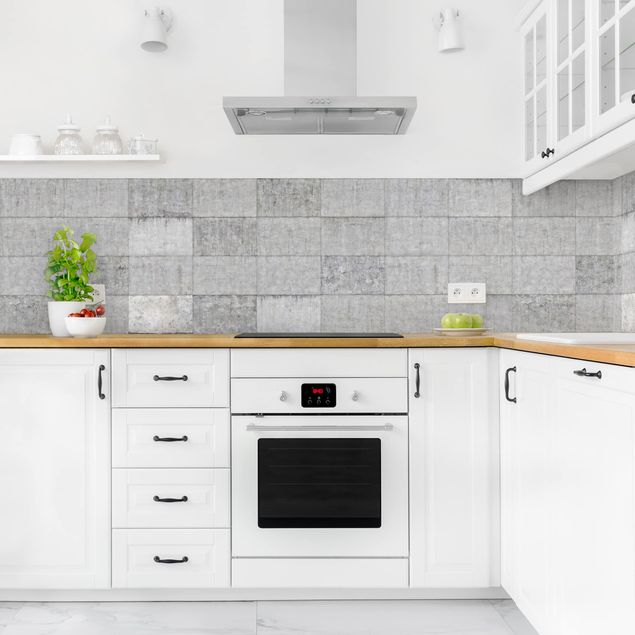 Küchenrückwand - Beton Ziegeloptik grau