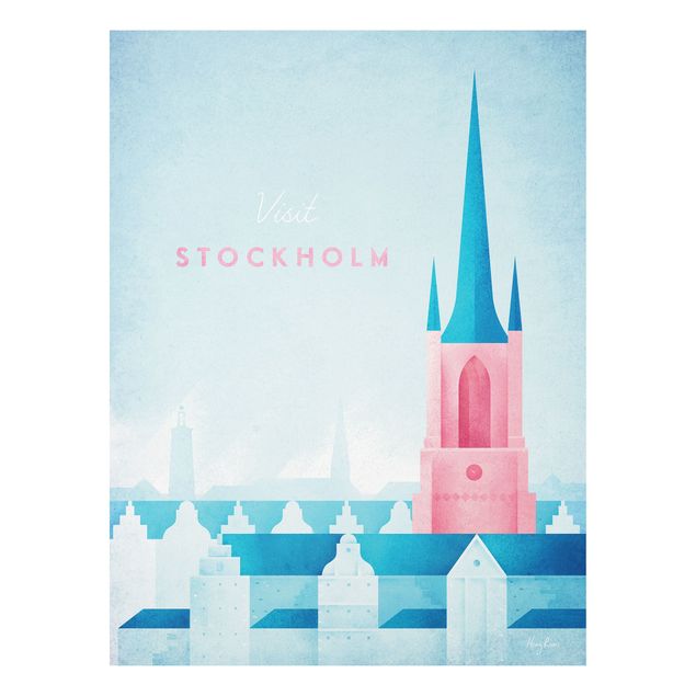 Forex Fine Art Print - Reiseposter - Stockholm - Hochformat 4:3