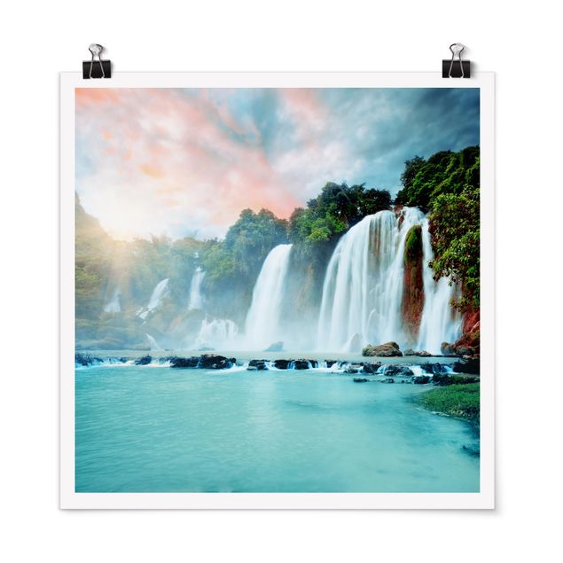 Poster - Wasserfallpanorama - Quadrat 1:1