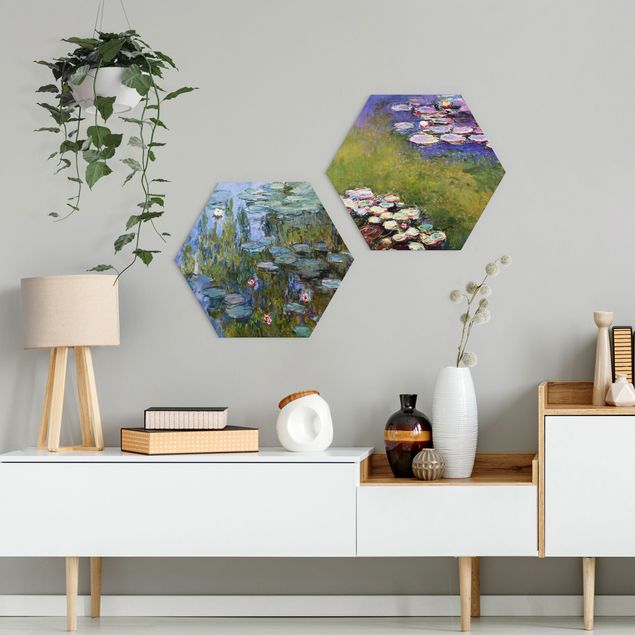 Hexagon Bild Forex 2-teilig - Claude Monet - Seerosen Set