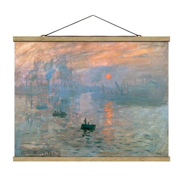 Stoffbild mit Posterleisten - Claude Monet - Impression - Querformat 4:3