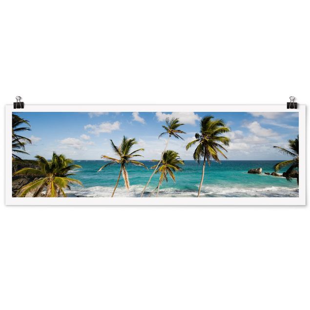 Poster - Beach of Barbados - Panorama Querformat