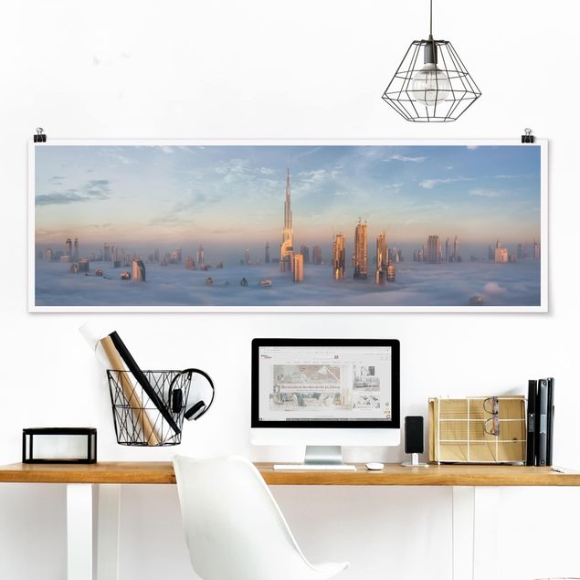 Poster - Dubai über den Wolken - Panorama Querformat