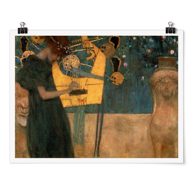 Poster - Gustav Klimt - Die Musik - Querformat 3:4
