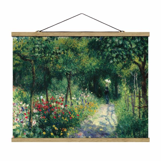 Stoffbild mit Posterleisten - Auguste Renoir - Frauen im Garten - Querformat 4:3