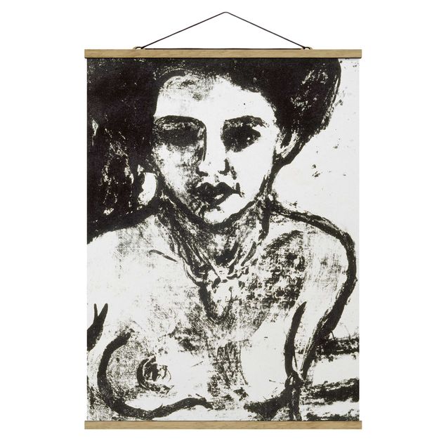 Stoffbild mit Posterleisten - Ernst Ludwig Kirchner - Artistenkind - Hochformat 3:4