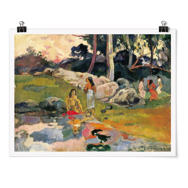 Poster - Paul Gauguin - Flussufer - Querformat 3:4
