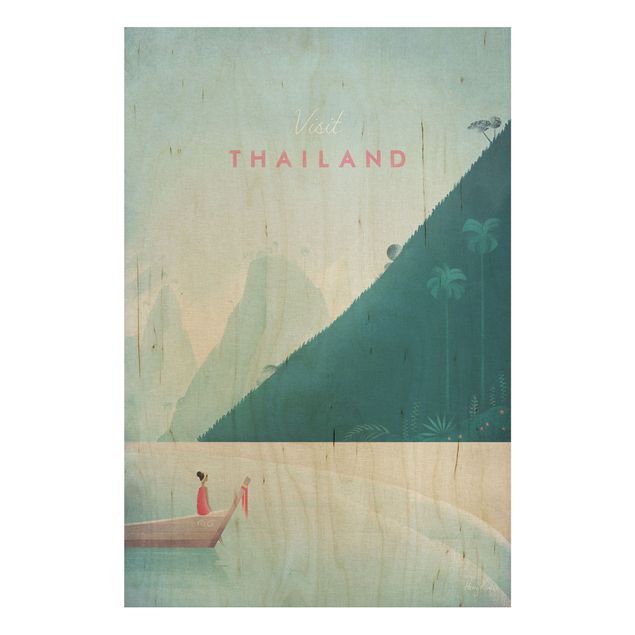 Holzbild - Reiseposter - Thailand - Hochformat 3:2