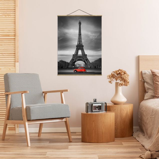 Stoffbild mit Posterleisten - Spot on Paris - Hochformat 3:4