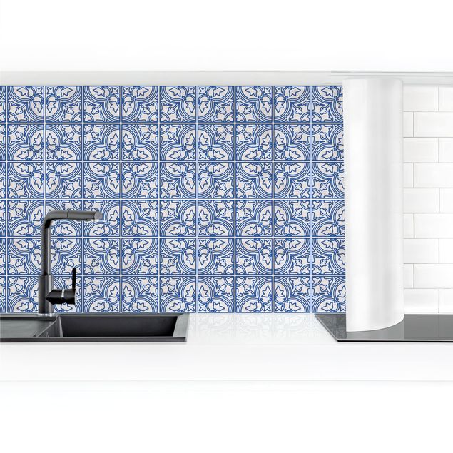 Küchenrückwand - Fliesenmuster Faro blau